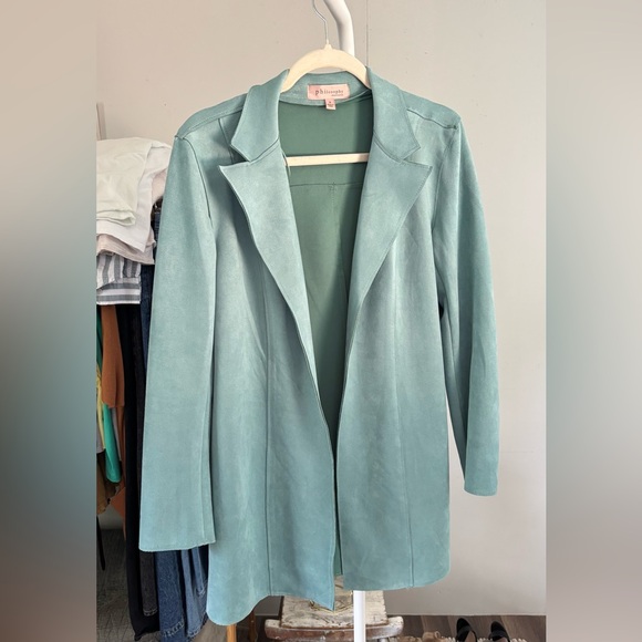 0074. $78 Philosophy Suede "Blazer" - Picture 5 of 9